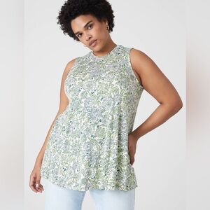 Modern Slub Swing High-Neck Straight-Hem Tunic size 18/20